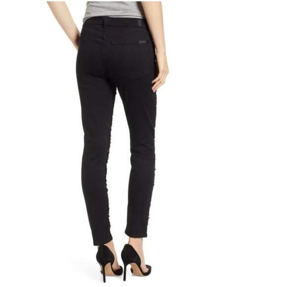 7 For All Mankind Flocked Floral Skinny Jeans - Picture 2 of 11